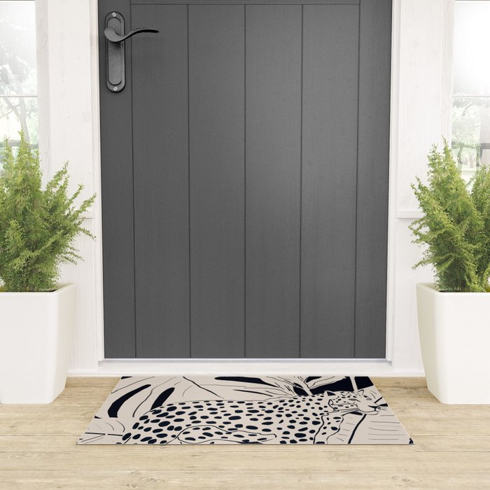 Minimal Jungle Abstract Art 4 Welcome Mat Gallery Image 3