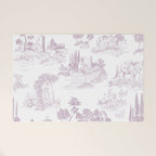 Toile de Jouy Vintage French Soft Lilac Blush Pastoral Pattern Welcome Mat Gallery Image 1