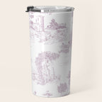 Toile de Jouy Vintage French Soft Lilac Blush Pastoral Pattern Travel Mug Gallery Image 3