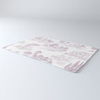 Toile de Jouy Vintage French Soft Lilac Blush Pastoral Pattern Rug Gallery Image 3