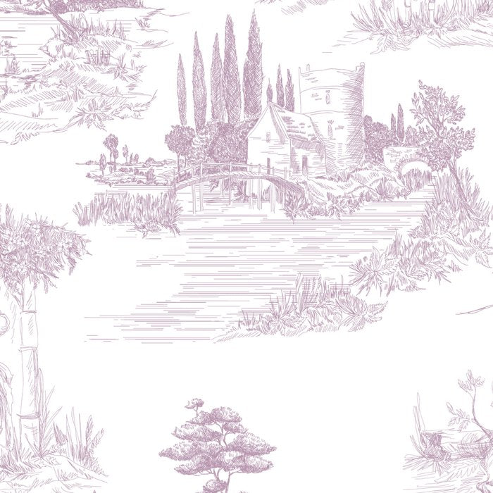 Toile de Jouy Vintage French Soft Lilac Blush Pastoral Pattern Coffee Mug Gallery Image 2