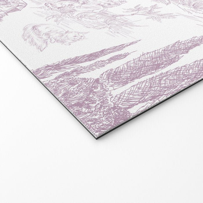 Toile de Jouy Vintage French Soft Lilac Blush Pastoral Pattern Welcome Mat Gallery Image 2