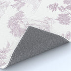 Toile de Jouy Vintage French Soft Lilac Blush Pastoral Pattern Rug Gallery Image 4