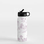 Toile de Jouy Vintage French Soft Lilac Blush Pastoral Pattern Water Bottle Gallery Image 1