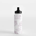 Toile de Jouy Vintage French Soft Lilac Blush Pastoral Pattern Water Bottle Gallery Image 2