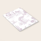 Toile de Jouy Vintage French Soft Lilac Blush Pastoral Pattern Notebook Gallery Image 3