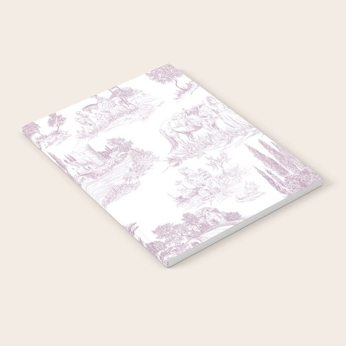 Toile de Jouy Vintage French Soft Lilac Blush Pastoral Pattern Notebook Gallery Image 2