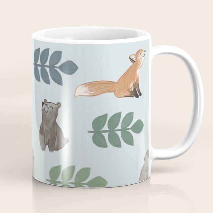 Woodland Creatures Pattern Coffee Mug Gallery Image 1