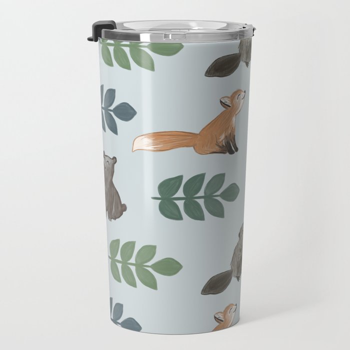 Woodland Creatures Pattern Travel Mug Gallery Image 3