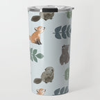 Woodland Creatures Pattern Travel Mug Gallery Image 1