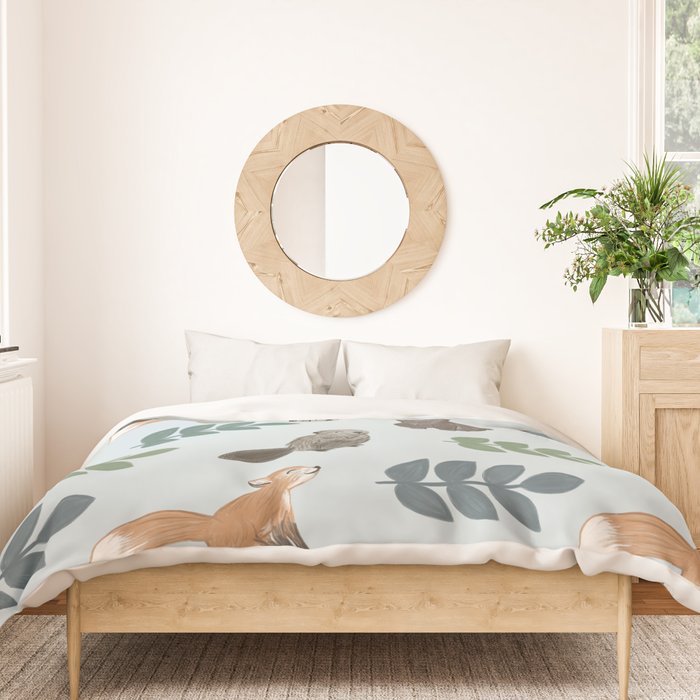 Woodland Creatures Pattern Duvet Cover Gallery Image 3