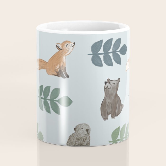 Woodland Creatures Pattern Coffee Mug Gallery Image 4