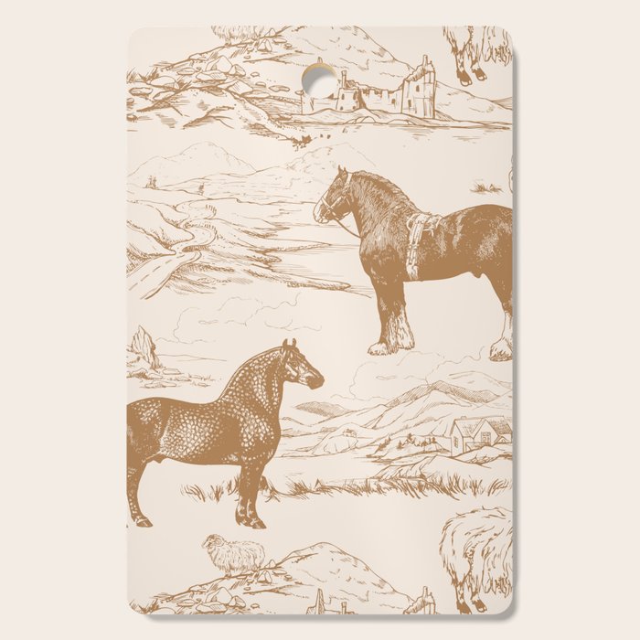 Clydesdale Horses in The Scottish Landscape  Cutting Board Gallery Image 1