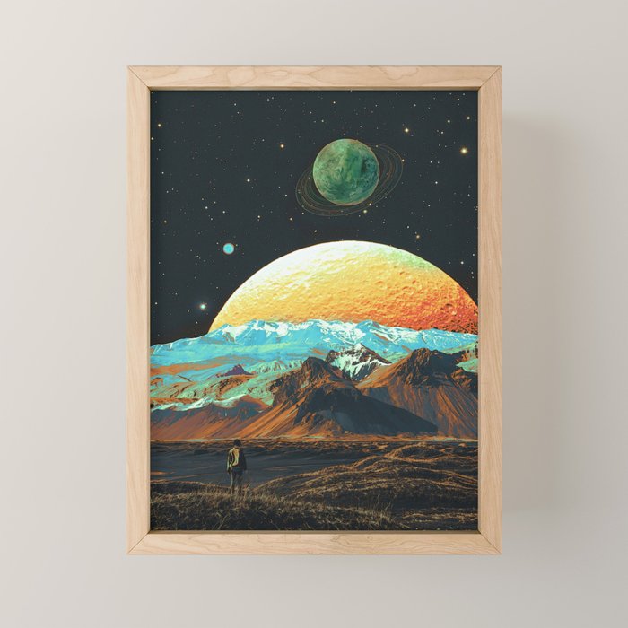 Exploring The Cosmos - Retro Space Mini Art Print Gallery Image 1
