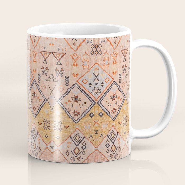 N218 - Mustard Yellow Oriental Heritage Boho Traditional Moroccan Desert Style Coffee Mug Gallery Image 1