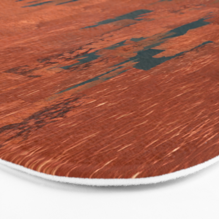 Aesthetic Grunge Copper and Teal Green Rust Bath Mat Gallery Image 3