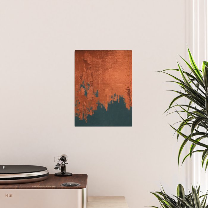 Aesthetic Grunge Copper and Teal Green Rust Poster Gallery Image 2