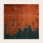 Aesthetic Grunge Copper and Teal Green Rust Wood Wall Art Gallery Image 1