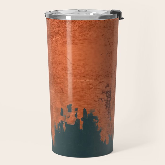 Aesthetic Grunge Copper and Teal Green Rust Travel Mug Gallery Image 2