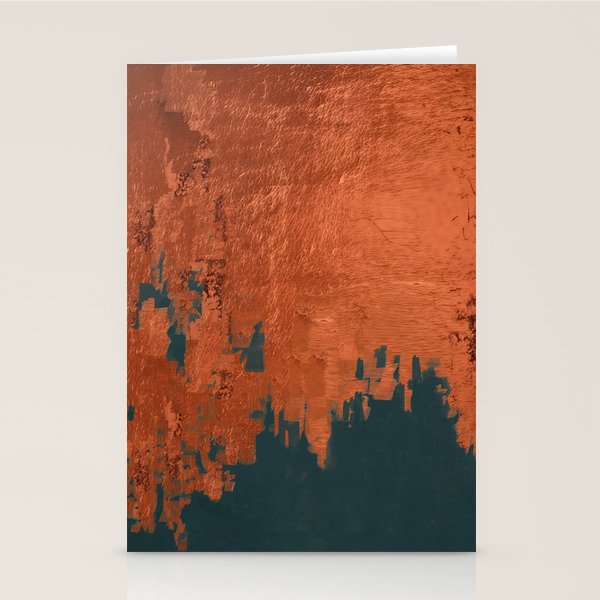 Aesthetic Grunge Copper and Teal Green Rust Stationery Card Gallery Image 2