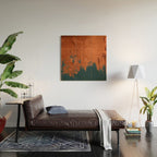 Aesthetic Grunge Copper and Teal Green Rust Wood Wall Art Gallery Image 2