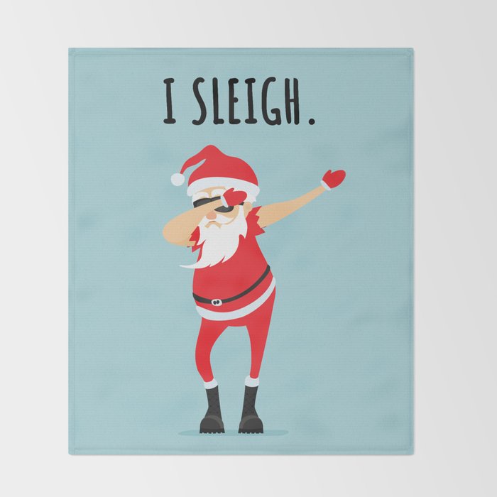 Dabbing Santa I Sleigh Throw Blanket Gallery Image 2