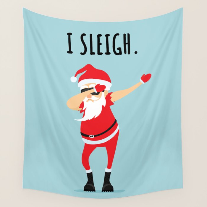 Dabbing Santa I Sleigh Wall Tapestry Gallery Image 4
