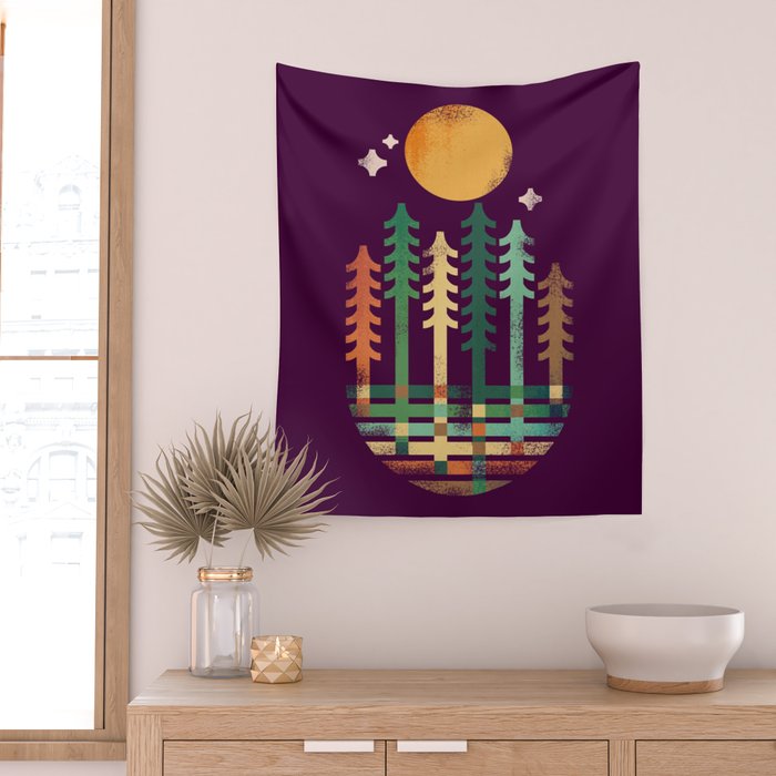 Night in the wood Wall Tapestry Gallery Image 2