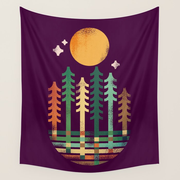 Night in the wood Wall Tapestry Gallery Image 1