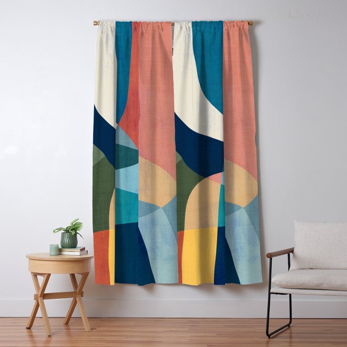 Waterfall and forest Window Curtain Gallery Image 1