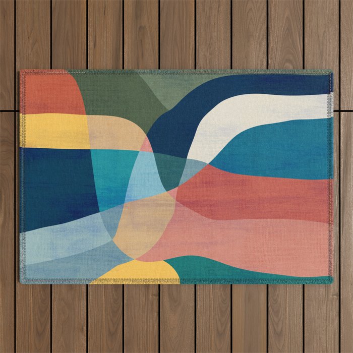 Waterfall and forest Outdoor Rug Gallery Image 1