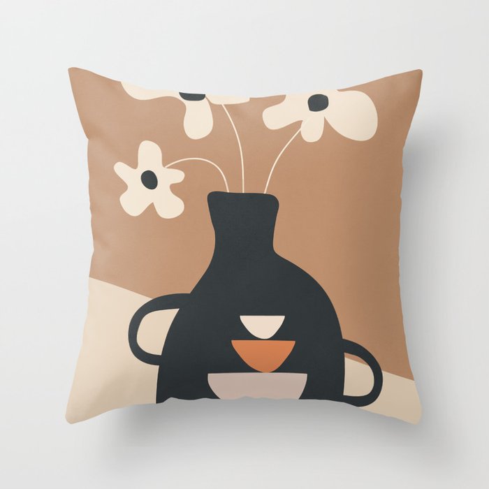 Serene Blooms 6 Throw Pillow Gallery Image 1
