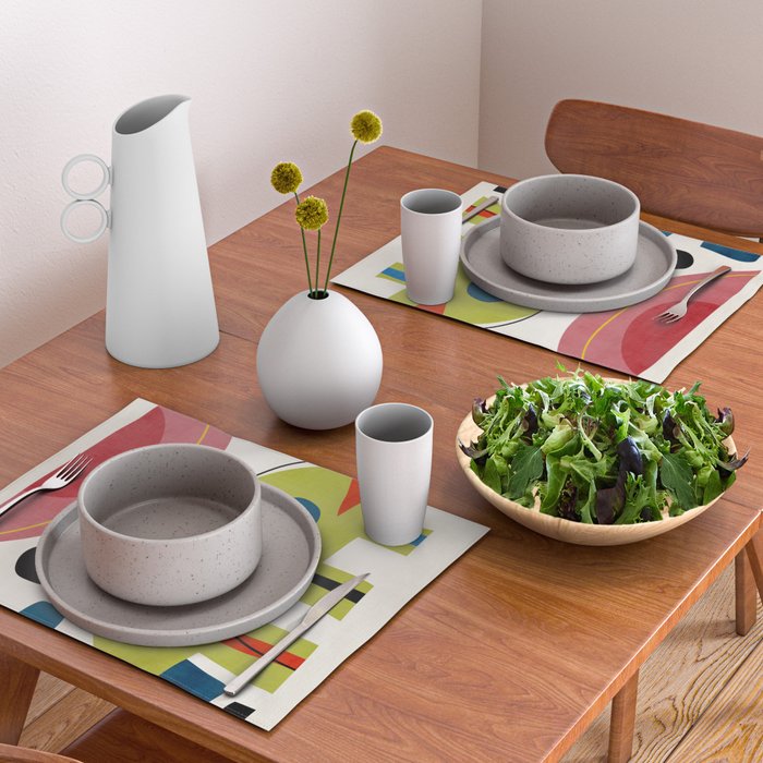 Colorful Bold Abstract Modern Artwork H03 Placemat Gallery Image 2