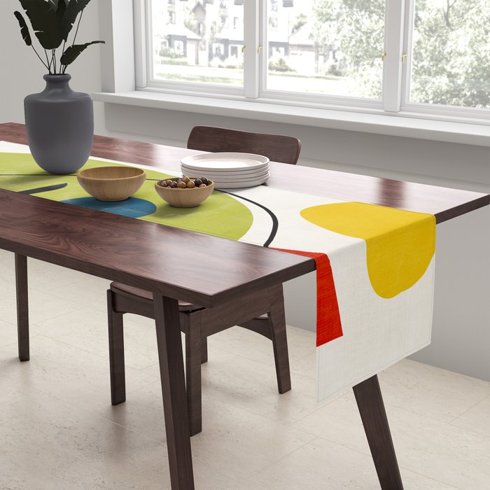 Colorful Bold Abstract Modern Artwork H03 Table Runner Gallery Image 2