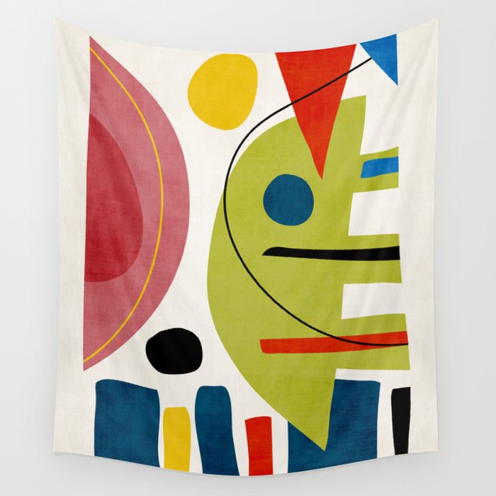 Colorful Bold Abstract Modern Artwork H03 Wall Tapestry Gallery Image 1