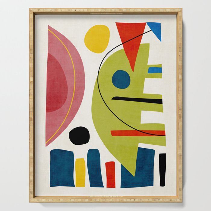 Colorful Bold Abstract Modern Artwork H03 Serving Tray Gallery Image 1