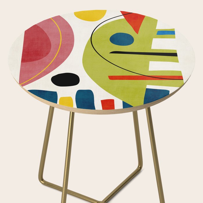 Colorful Bold Abstract Modern Artwork H03 Side Table Gallery Image 2