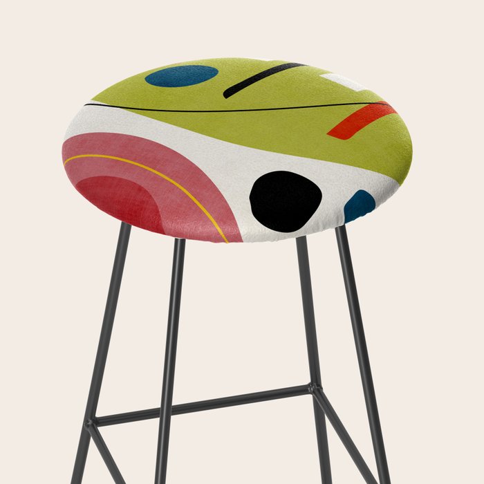 Colorful Bold Abstract Modern Artwork H03 Stool Gallery Image 2