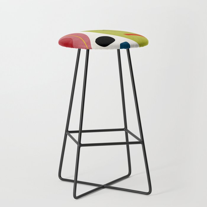 Colorful Bold Abstract Modern Artwork H03 Stool Gallery Image 1