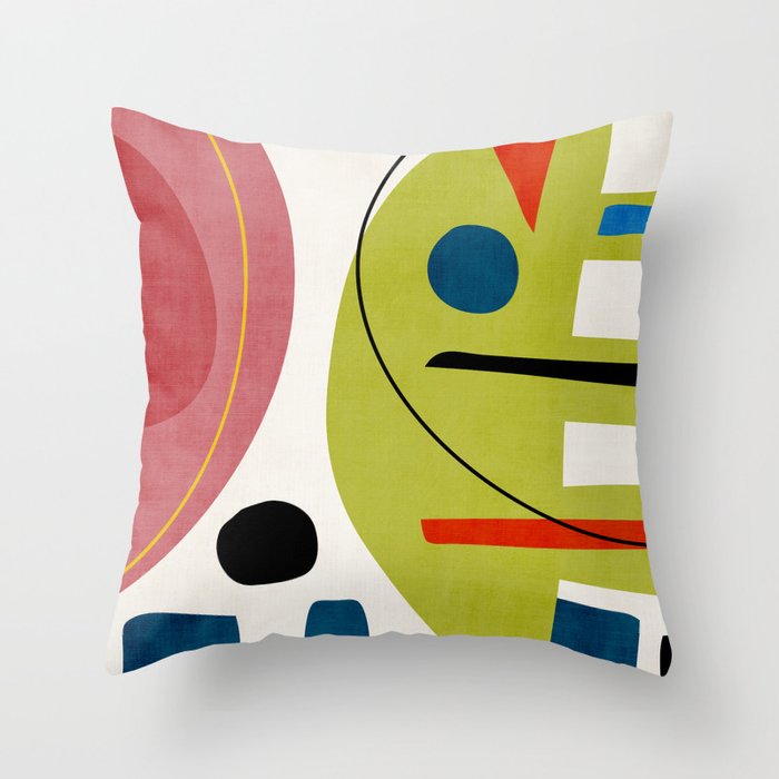 Colorful Bold Abstract Modern Artwork H03 Throw Pillow Gallery Image 1