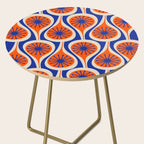 Mid Century Modern Atomic Drops Retro Pattern in Orange and Bright Blue Side Table Gallery Image 2