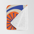 Mid Century Modern Atomic Drops Retro Pattern in Orange and Bright Blue Throw Blanket Gallery Image 3