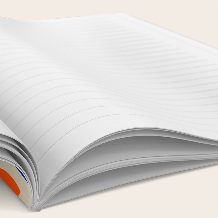 Mid Century Modern Atomic Drops Retro Pattern in Orange and Bright Blue Notebook Gallery Image 2