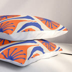 Mid Century Modern Atomic Drops Retro Pattern in Orange and Bright Blue Pillow Sham Gallery Image 3