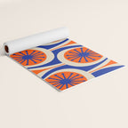 Mid Century Modern Atomic Drops Retro Pattern in Orange and Bright Blue Yoga Mat Gallery Image 2