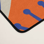 Mid Century Modern Atomic Drops Retro Pattern in Orange and Bright Blue Desk Mat Gallery Image 4