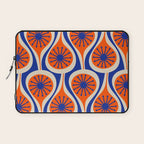 Mid Century Modern Atomic Drops Retro Pattern in Orange and Bright Blue Laptop Sleeve Gallery Image 1