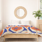 Mid Century Modern Atomic Drops Retro Pattern in Orange and Bright Blue Duvet Cover Gallery Image 3