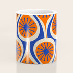 Mid Century Modern Atomic Drops Retro Pattern in Orange and Bright Blue Coffee Mug Gallery Image 4