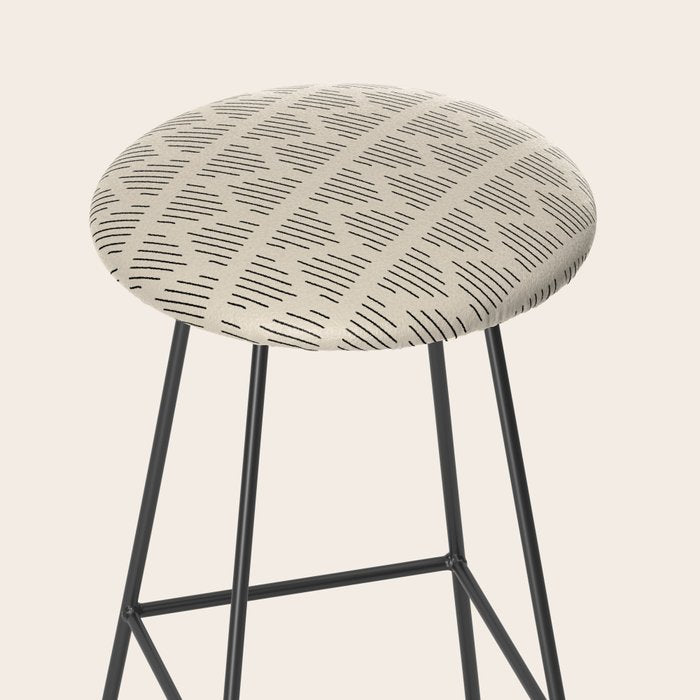 Modern Mudcloth 3, Black on Cream Stool Gallery Image 2